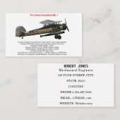 Fairey Swordfish Mk.1 Visitenkarte (Vorne/Hinten)