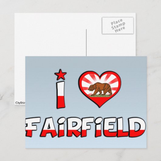 Fairfield, CA Postkarte (Vorne/Hinten)