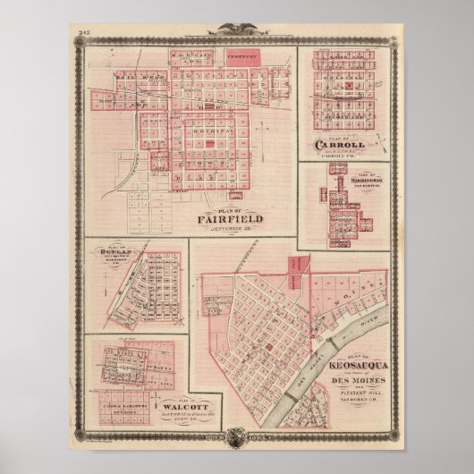 Fairfield, Carroll, Birmingham, Dunlap Poster (Vorne)