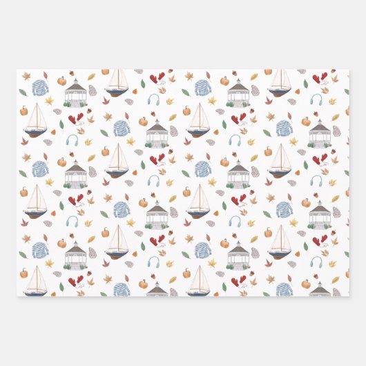 Fairfield Connecticut Herbst in New England Geschenkpapier Set (Vorderseite)