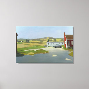 Fairfield Porter - LANGE INSELLANDSCHAFT MIT ROT Leinwanddruck