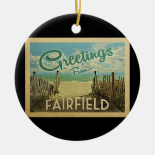 Fairfield-Strand-Vintage Reise Keramik Ornament