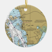 Fairhaven MA Nautical Chart Keramik Ornament (Vorne)