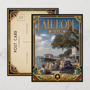 Fairhope Alabama Vintage Art Deco Goldenes Zeitalt Postkarte