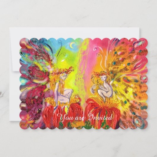 FAIRIEN DAWN, Zauberblaue Glitzern Einladung (Vorderseite)