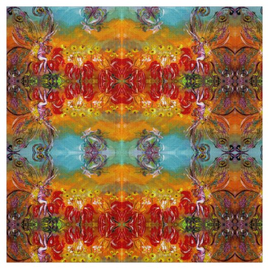 FAIRIEN DER ROTEN BLUME Blumenfantasie Stoff (Muster)