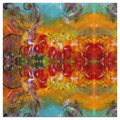 FAIRIEN DER ROTEN BLUME Blumenfantasie Stoff (Nahaufnahme)