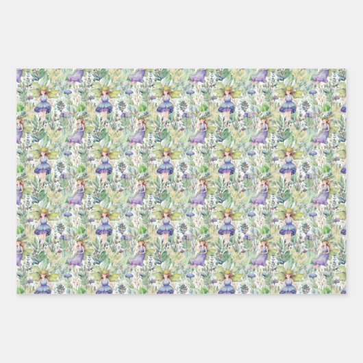 FAIRIEN UND FAIRY HOUSES GIFT GESCHENKPAPIER SET (Vorderseite 3)