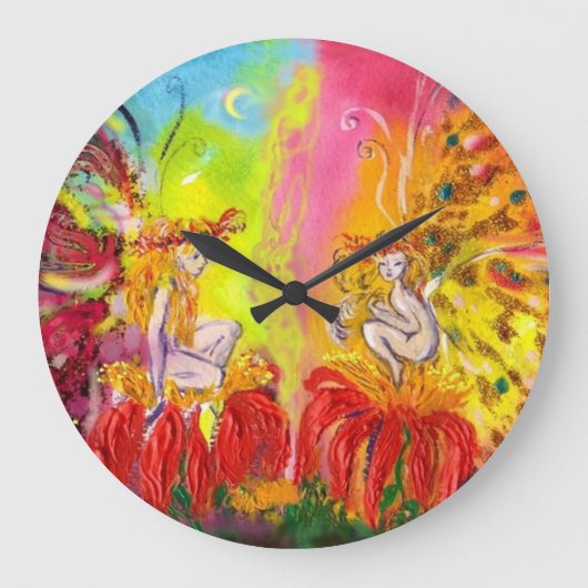 FAIRIEN VON DAWN GROßE WANDUHR (Vorderseite)