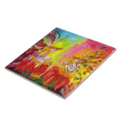 FAIRIEN VON DAWN MIT ROTEN BLUME Fantasy Fliese (Seite)