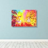 FAIRIEN VON DAWN , rot-gelb-blau-pink lila Leinwanddruck (Insitu (Holzboden))