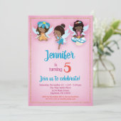 Fairies African American Birthday Einladung (Stehend Vorderseite)