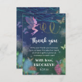 Fairies and Friends Butterfly Glitzer Babydusche Dankeskarte (Vorne/Hinten)