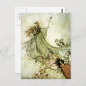 Fairies Away - Arthur Rackham Postkarte (Vorne/Hinten)