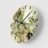 Fairies Away - Arthur Rackham Runde Wanduhr (Winkel)
