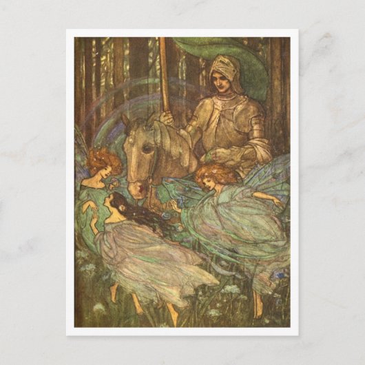 Fairies Dancing Vintag Illustration Postkarte (Vorderseite)