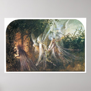 Fairies, die durch einen gotischen Bogen schauen Poster