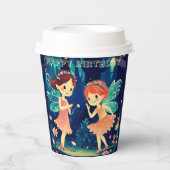 Fairies, die im bezauberten Waldnamen spielen Pappbecher (Vorderseite)