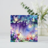 Fairies Garden: Fairies Glow, eine Babydusche Einladung (Stehend Vorderseite)