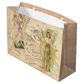 Fairies gegen handschriftliche Geschenktasche Große Geschenktüte (Rückseite Schrägansicht)