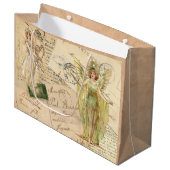 Fairies gegen handschriftliche Geschenktasche Große Geschenktüte (Vorderseite Schrägansicht)