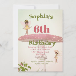 Fairies Girls Age Dark Hair Green Niedliche Geburt Einladung