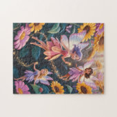 Fairies in a flower garden puzzle (Horizontal)