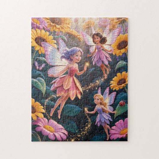 Fairies in a flower garden puzzle (Vertikal)