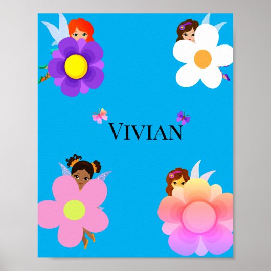 Fairies mit Blume Poster (Vorne)