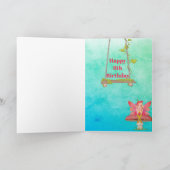 Fairies Mushroom Fantasy Niedlich Blue Gold Age Ca Karte (Innenseite)