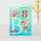 Fairies Mushroom Fantasy Niedlich Blue Gold Age Ca Karte (Gelbe Blume)