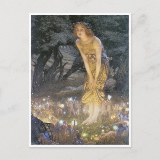 Fairies on Midsommer Eve by Edward R. Hughes Postkarte (Vorderseite)