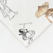 Fairies Pink Floral & Mushroom Faible Muster Fleecedecke (Ecke)