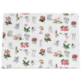 Fairies Pink Floral & Mushroom Faible Muster Große Geschenktüte (Vorderseite)