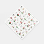Fairies Pink Floral & Mushroom Faible Muster Serviette (Ecke)
