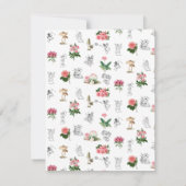 Fairies Pink Floral Mushroom Fairy Castle Monogram Dankeskarte (Rückseite)