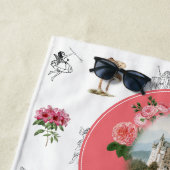 Fairies Pink Floral Mushroom Fairy Castle Monogram Strandtuch (Beispiel)