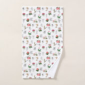 Fairies Pink Floral & Mushroom Fairy Pattern Badhandtuch Set (Handtuch)