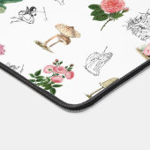 Fairies Pink Floral & Mushroom Fairy Pattern Schreibtischunterlage (Ecke)