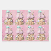 Fairies Pink Lila-Gelb-Umschlagpapier Geschenkpapier Set (Vorderseite 3)