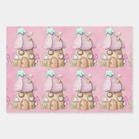 Fairies Pink Lila-Gelb-Umschlagpapier Geschenkpapier Set (Vorderseite 3)