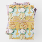 Fairies Pink Lila-Gelb-Umschlagpapier Geschenkpapier Set (Beispiel)