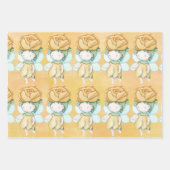 Fairies Pink Lila-Gelb-Umschlagpapier Geschenkpapier Set (Vorderseite)