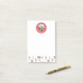 Fairies Rosa Mushroom Fairy Castle Monogram Post-it Klebezettel (Auf Schreibtisch)