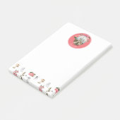 Fairies Rosa Mushroom Fairy Castle Monogram Post-it Klebezettel (angewinkelt)