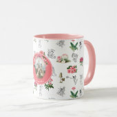 Fairies Rosa Mushroom Fairy Castle Monogram Tasse (VorderseiteRechts)