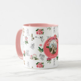 Fairies Rosa Mushroom Fairy Castle Monogram Tasse