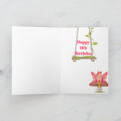 Fairies Rustic Pink Gold Personal Age Card Karte (Innenseite)