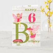 Fairies Rustic Pink Gold Personal Age Card Karte (Gelbe Blume)