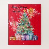 Fairies schmücken den Weihnachtsbaum Puzzle (Vertikal)
